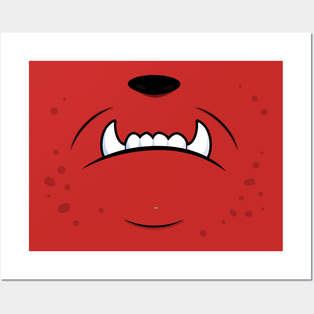 Cute Monster Face Wall Art by Moodie's Stores